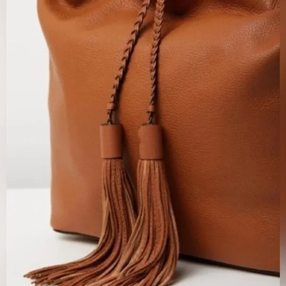 Rebecca Minkoff Isobel Pebbled Soft Leather Hobo Shoulder Purse Camel Brown - Picture 12 of 15